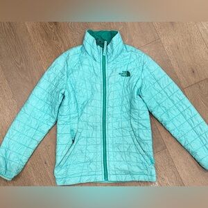 Girls Aqua NorthFace jacket. Size:S(7/8) Gently Used.